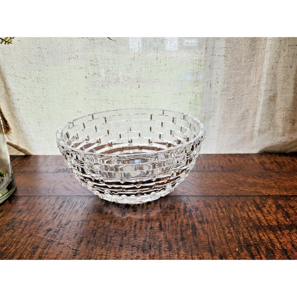 Crystal Fruit/Salad/Trinket Dish/Bowl with a Stacked Cube Design by Teleflora